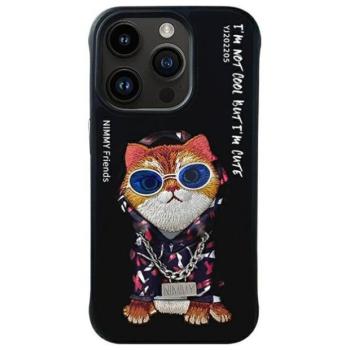 Nimmy Glasses Cool Cat tok iPhone 15 Pro Max - fekete kép