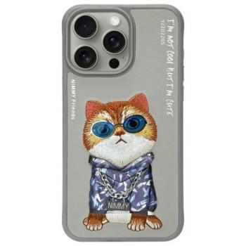 Nimmy Glasses Cool Cat tok iPhone 15 Pro Max - szürke kép
