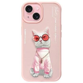 Nimmy Glasses Cool Cat tok iPhone 15 - rózsaszín kép
