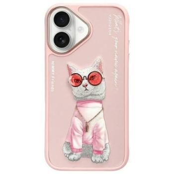 Nimmy Glasses Cool Cat tok iPhone 16 - rózsaszín kép