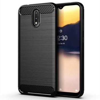 Nokia 2.3 szilikon tok, fekete, Carbon fiber kép