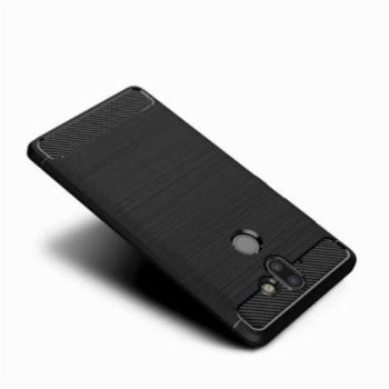 Nokia 9 szilikon tok, fekete, Carbon fiber kép