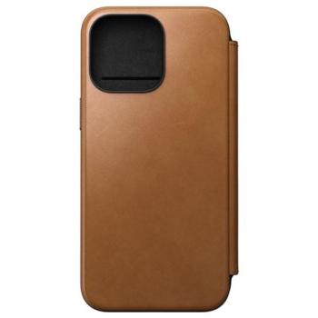 Nomad Modern Leather Folio iPhone 15 Pro Max flip tok, angol barna kép
