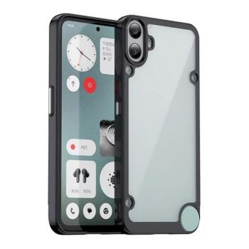 Nothing CMF Phone 1, Műanyag hátlap védőtok + szilikon keret, közepesen ütésálló, átlátszó hátlap, fekete kép