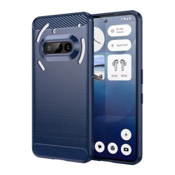 Nothing Phone 3a, közepesen ütésálló, szálcsiszolt, karbon minta, sötétkék kép