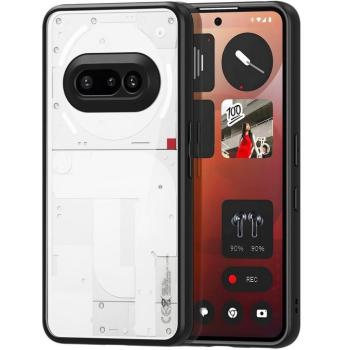 Nothing Phone 3a, Műanyag hátlap védőtok + szilikon keret, Dux Ducis Aimo, átlátszó/fekete kép