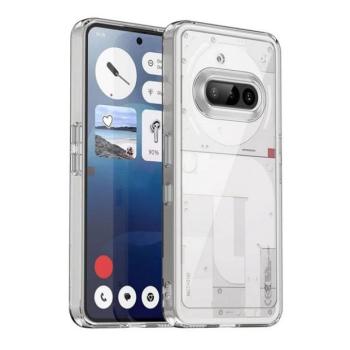 Nothing Phone 3a, Műanyag hátlap védőtok + szilikon keret, közepesen ütésálló, átlátszó hátlap, átlátszó kép