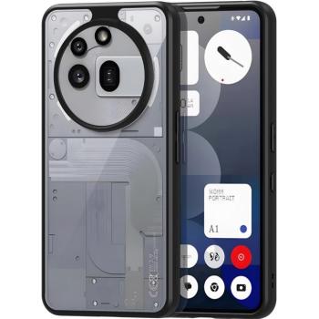 Nothing Phone 3a Pro, Műanyag hátlap védőtok + szilikon keret, Dux Ducis Aimo, átlátszó/fekete kép