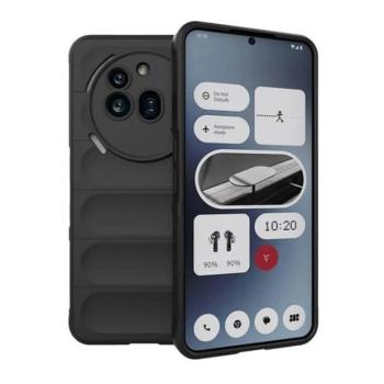 Nothing Phone 3a Pro, Szilikon tok, közepesen ütésálló, 3D minta, fekete kép