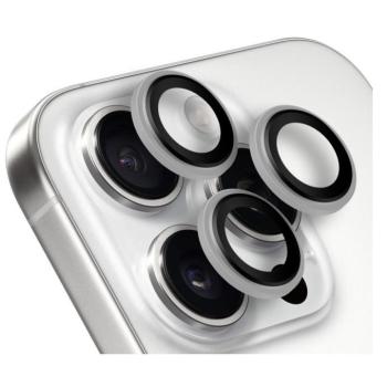 Obal:Me Apple iPhone 15 Pro/15 Pro Max tempered glass kamera védő üvegfólia, white titanium (fehér) kép