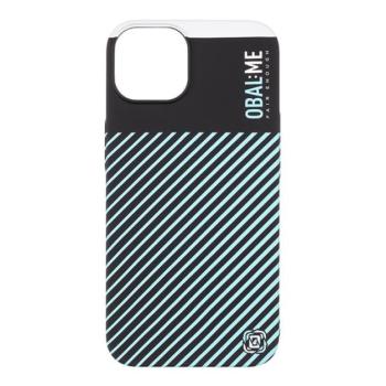 OBAL:ME Flossy Stripes Apple iPhone 13 közepesen ütésálló hátlap tok, világoskék-fekete kép
