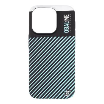 OBAL:ME Flossy Stripes Apple iPhone 15 Pro közepesen ütésálló hátlap tok, világoskék-fekete kép