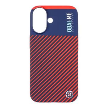 OBAL:ME Flossy Stripes Apple iPhone 16 közepesen ütésálló hátlap tok, piros-kék kép