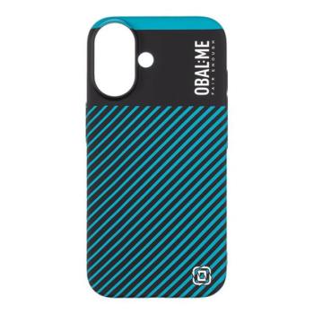 OBAL:ME Flossy Stripes Apple iPhone 16 közepesen ütésálló hátlap tok, sötétkék-fekete kép