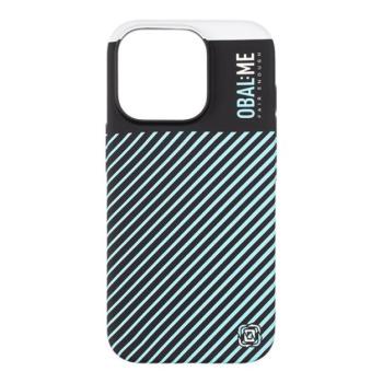 OBAL:ME Flossy Stripes Apple iPhone 16 Pro közepesen ütésálló hátlap tok, világoskék-fekete kép