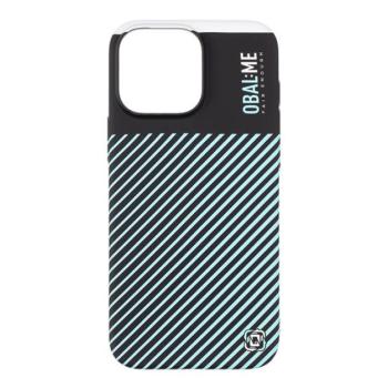 OBAL:ME Flossy Stripes Apple iPhone 16 Pro Max közepesen ütésálló hátlap tok, világoskék-fekete kép