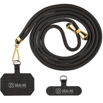 OBAL:ME NeckTag Allure Rope nyakba / vállra akasztható univerzális telefontartó, fekete kép