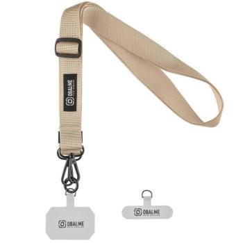 OBAL:ME NeckTag Ribbon Rope nyakba / vállra akasztható univerzális telefontartó, bézs kép