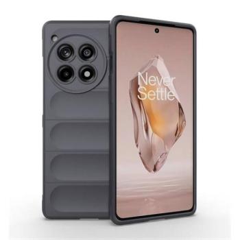 OnePlus 12R / Ace 3, Szilikon tok, közepesen ütésálló, 3D minta, sötétszürke kép