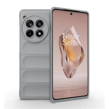 OnePlus 12R / Ace 3, Szilikon tok, közepesen ütésálló, 3D minta, világosszürke kép