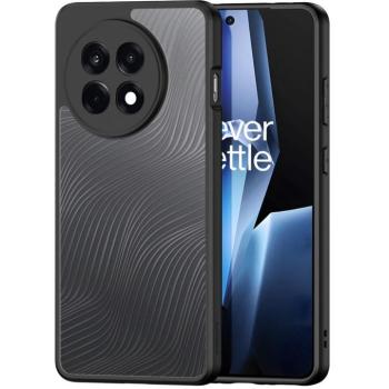 OnePlus 13R / Ace 5 / Ace 5 Pro, Műanyag hátlap védőtok + szilikon keret, hullám minta, Dux Ducis Aimo, áttetsző/fekete kép