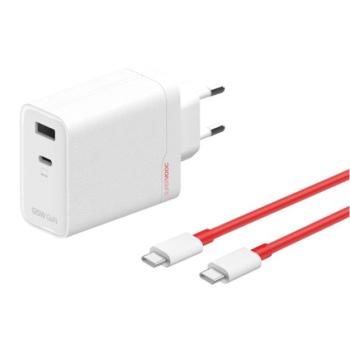 ONEPLUS SUPERVOOC hálózati töltő USB+Type-C aljzat (120W, PD gyorstöltő + Type-C kábel) FEHÉR kép
