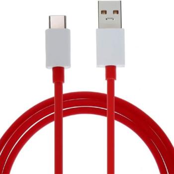 ONEPLUS WARP adatkábel (USB - Type-C, gyorstöltő, 150cm, törésgátló) PIROS kép