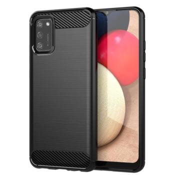 Oppo A15 / A15s szilikon tok, fekete, Carbon fiber kép