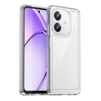 Oppo A3 4G (A40, A40m), Műanyag hátlap védőtok + szilikon keret, közepesen ütésálló, átlátszó hátlap, átlátszó kép