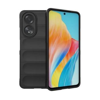 Oppo A58 4G, Szilikon tok, közepesen ütésálló, 3D minta, fekete kép
