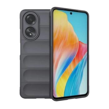 Oppo A58 4G, Szilikon tok, közepesen ütésálló, 3D minta, sötétszürke kép
