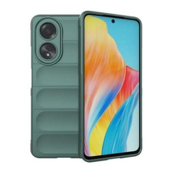 Oppo A58 4G, Szilikon tok, közepesen ütésálló, 3D minta, sötétzöld kép