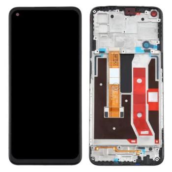Oppo A72 5G kompatibilis LCD modul kerettel, OEM jellegű, fekete, Grade S+ kép
