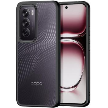 Oppo Reno12, Műanyag hátlap védőtok + szilikon keret, hullám minta, Dux Ducis Aimo, áttetsző/fekete kép