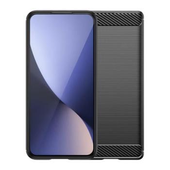 Oppo Reno13 F 4G / Reno13 F 5G, közepesen ütésálló, szálcsiszolt, karbon minta, fekete kép