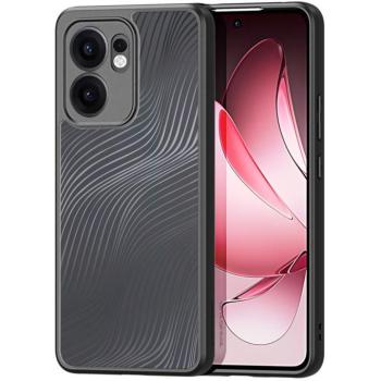 Oppo Reno13 F 4G / Reno13 F 5G, Műanyag hátlap védőtok + szilikon keret, hullám minta, Dux Ducis Aimo, áttetsző/fekete kép