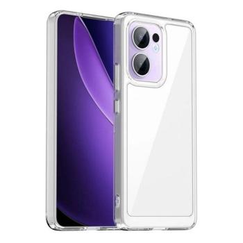 Oppo Reno13 F 4G / Reno13 F 5G, Műanyag hátlap védőtok + szilikon keret, közepesen ütésálló, átlátszó hátlap, átlátszó kép
