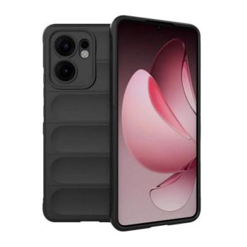 Oppo Reno13 F 4G / Reno13 F 5G, Szilikon tok, közepesen ütésálló, 3D minta, fekete kép