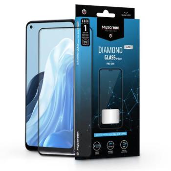 Oppo Reno7 5G edzett üveg képernyővédő fólia - MyScreen Protector Diamond Glass Lite Edge2.5D Full Glue - fekete kép