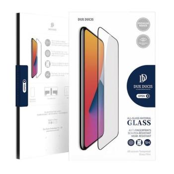 Oppo Reno8 Pro, Kijelzővédő fólia, ütésálló fólia (az íves részre is!), Tempered Glass (edzett üveg), Dux Ducis, fekete kép