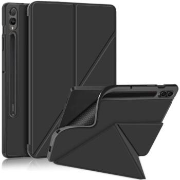 Origami Smart Case Samsung Galaxy Tab S7 Plus / Tab S7 FE / Tab S8 Plus mappa tok, érintőceruza tartóval, fekete kép