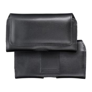 Övre csatolható tok, mágneses, M méret (iPhone 13 Mini, Samsung A40, Xiaomi 12) fekete, polírozott bőr, Royal Crazy Horse kép