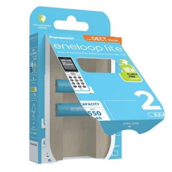 PANASONIC ENELOOP LITE elem (AAA, BK-4LCCE/2DE, 1.2V, 550 mAh Ni-MH, újratölthető) 2db / csomag kép