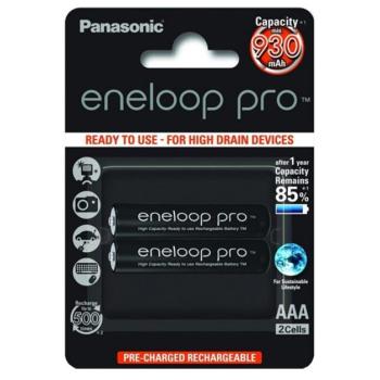 PANASONIC ENELOOP PRO elem (AAA, BK-4HCDE/2BE, 1.2V, 930 mAh Ni-MH, újratölthető) 2db / csomag kép
