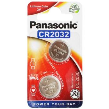 PANASONIC gombelem (CR2032, 3V, lítium) 2db/csomag kép