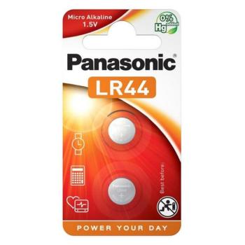 PANASONIC gombelem (LR44EL/2B, 1.5V, alkáli) 2db / csomag kép