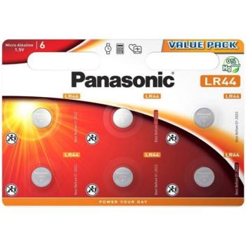 PANASONIC gombelem (LR44EL/6BP, 1.5V, alkáli) 6db/csomag kép