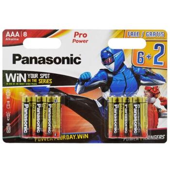 PANASONIC PRO POWER tartós elem (AAA, LR03PPG/8BW, 1.5V, alkáli) 8db / csomag kép