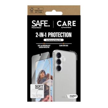 PANZERGLASS CARE FASHION 2IN1 szilikon telefonvédő (ütésállóság, légpárnás keret + képernyővédő üveg) ÁTLÁTSZÓ Samsung Galaxy S25 (SM-S931) kép