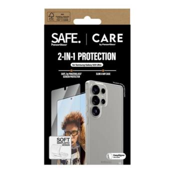 PANZERGLASS CARE FASHION 2IN1 szilikon telefonvédő (ütésállóság, légpárnás keret + képernyővédő üveg) ÁTLÁTSZÓ Samsung Galaxy S25 Ultra (SM-S938) kép